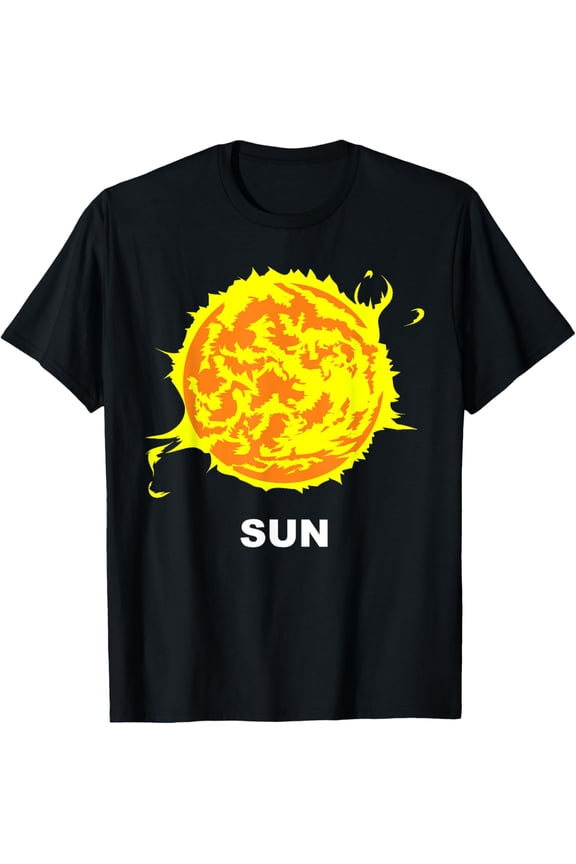Solar System Group Costumes - Sun Fireball Star Costume T-Shirt men and women can wear, black, white, gifts