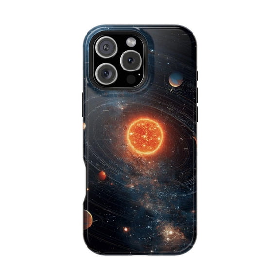 Solar System Map Outer Space Planets Worlds Artistic Phone Case with iPhone 11 to 17 Pro Max