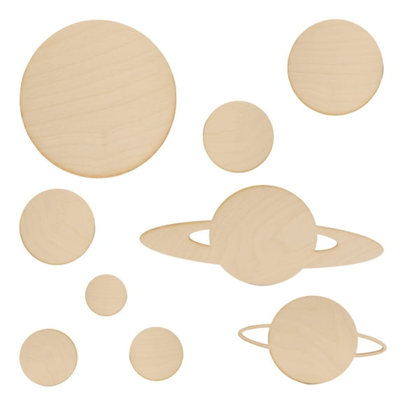 Solar System Model of Planets, DIY Wooden Crafts to Paint for Outer Space Classroom Decorations or Science Party, Pack of 1, by Woodpeckers
