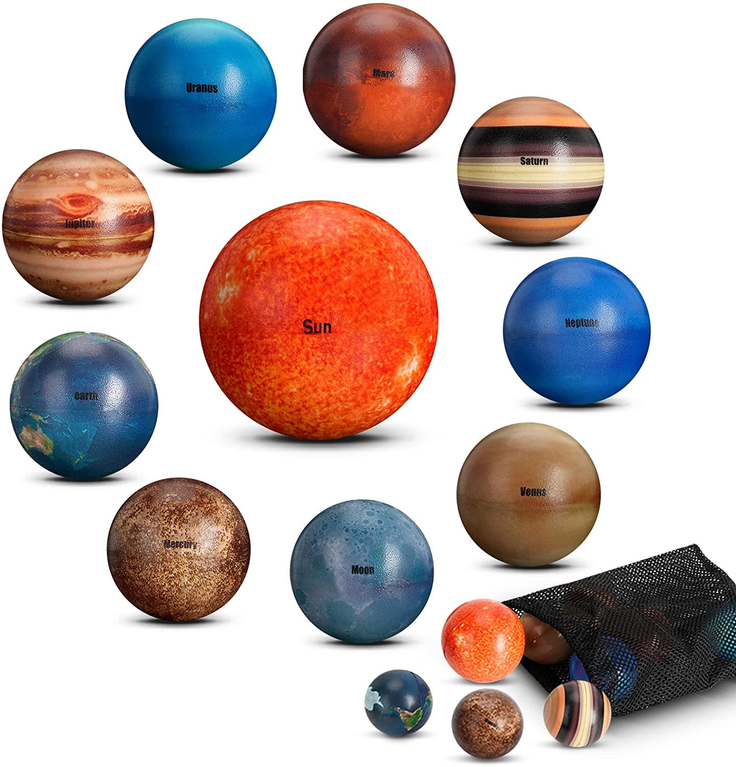Solar System Planet Balls Bouncing Ball Color Print Sensory Toy