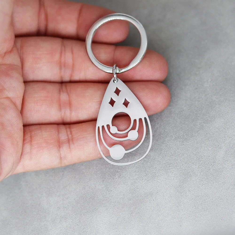 Geometric Key Ring Solar System Planet Keychain Moon Earth Sun Star Keyring Galaxy Nebula ...