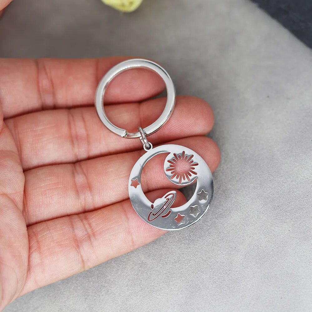 Solar System Planet Keyring Galaxy Nebula Space Moon Earth Sun Star Bag ...