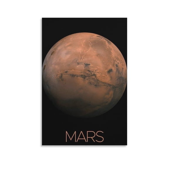 Solar System Planet Mars Educational Posters Artworks Picture Print Poster Wall Art Painting Canvas Gift Decor Home Posters Decorative 12x18inch(30x45cm)