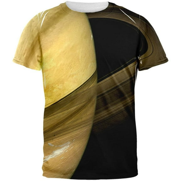 Solar System Planet Saturn All Over Adult T-Shirt - 2X-Large