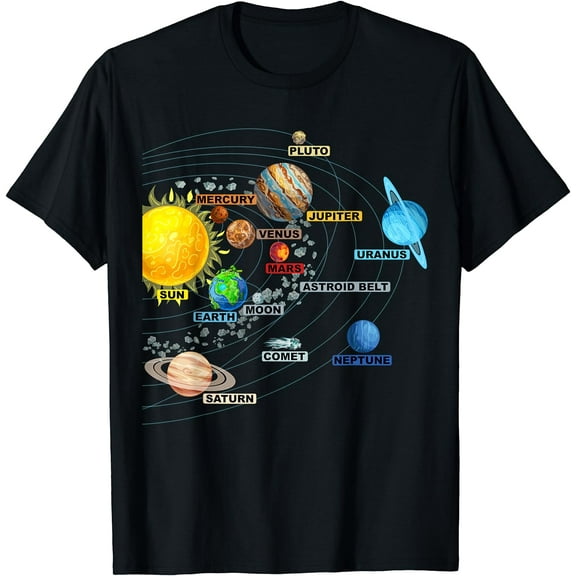Solar System Planets - Astronomy Space Science - Girls Boys T-Shirt