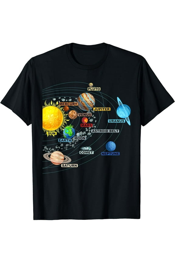 Solar System Planets - Astronomy Space Science - Girls Boys T-Shirt