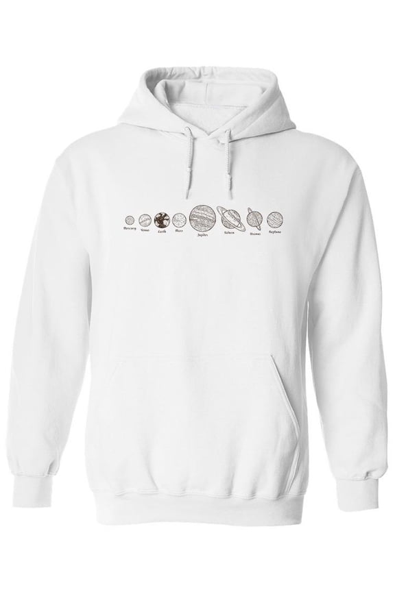 Solar System Planets Design Hoodie Men -Image by Shutterstock, Male Small
