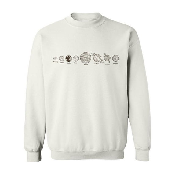 Solar System Planets Graphic Sweatshirt Men -Image by Shutterstock, Male Medium