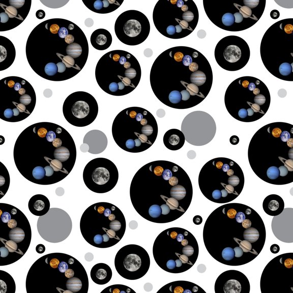 Solar System Planets Mercury Venus Mars Earth Moon Jupiter Saturn Uranus Neptune Premium Gift Wrap Wrapping Paper Roll