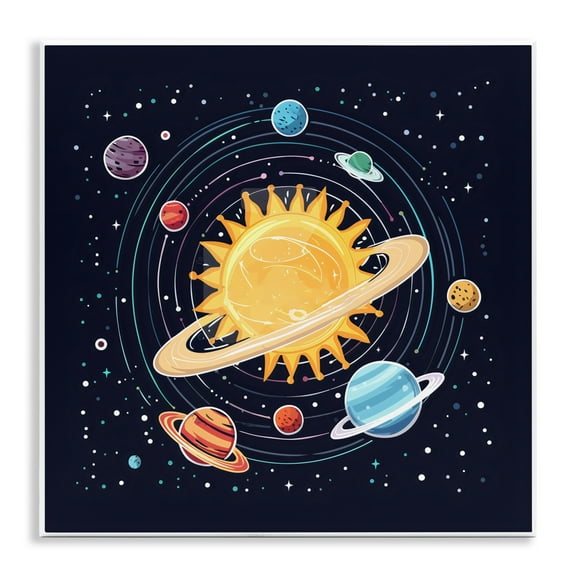 Stupell Industries Solar System Planets Orbit Wall Plaque Art, design by Creative Studio, 12 x 12