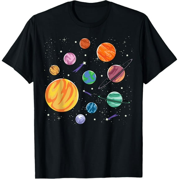 Solar System Planets Science Space Boys Girls STEM Kids T-Shirt