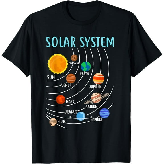Solar System Planets Science Space Boys Girls STEM Kids T-Shirt
