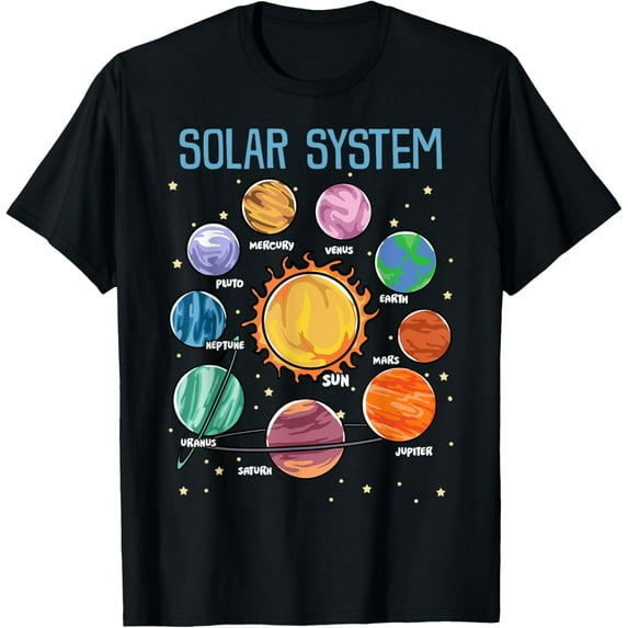 Solar System Planets Science Space Boys Girls STEM Kids T-Shirt