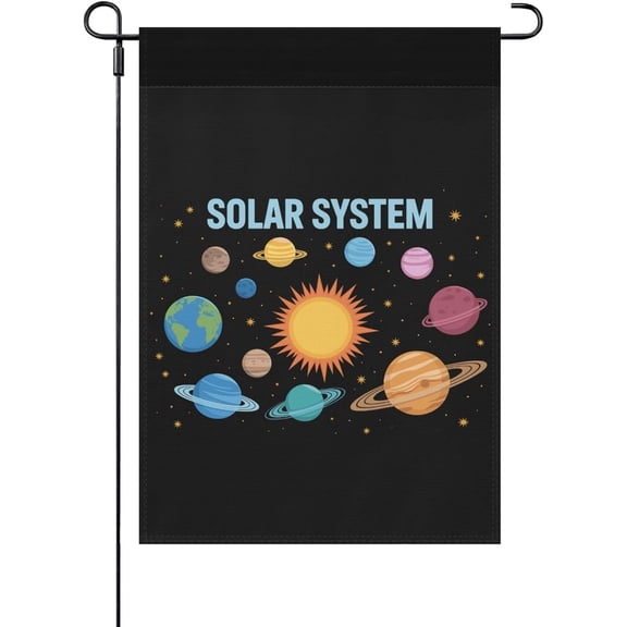 Solar System Planets Science Space Decorative Yard Flag Banner for Garden or Pool