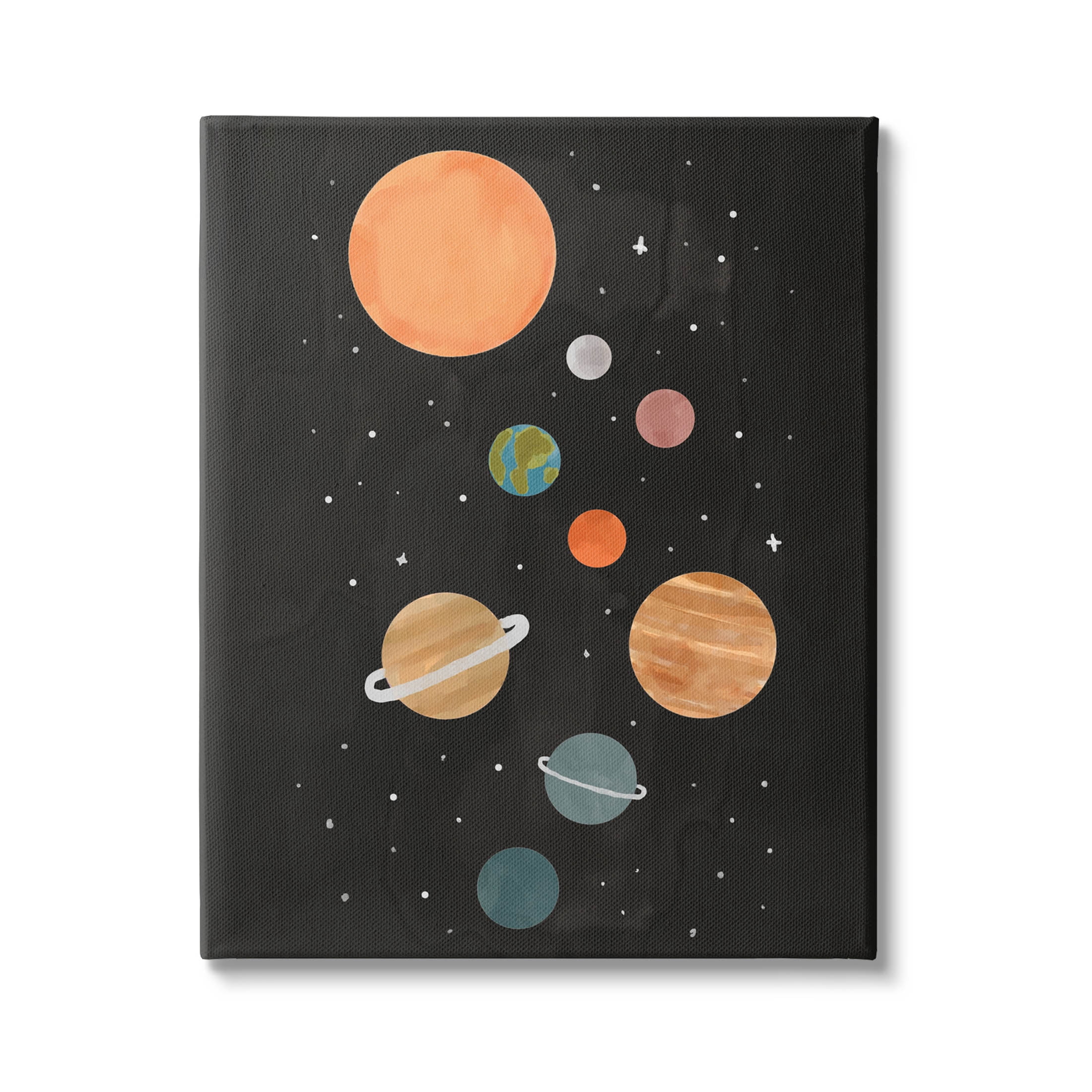 Solar System Planets Sky Art for Kids Graphic Art Gallery Wrapped Canvas Print Wall Art