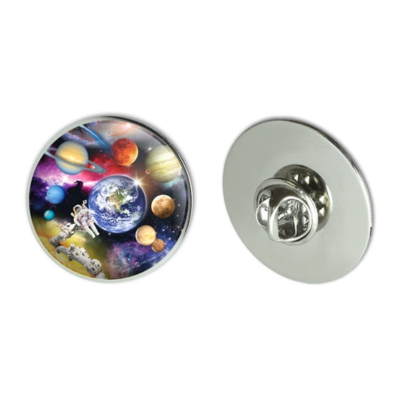 Solar System Planets Space Earth Saturn Jupiter Mars Metal 1.1" Tie Tack Hat Lapel Pin Pinback
