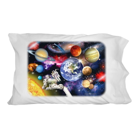 Solar System Planets Space Earth Saturn Jupiter Mars Novelty Bedding Pillowcase