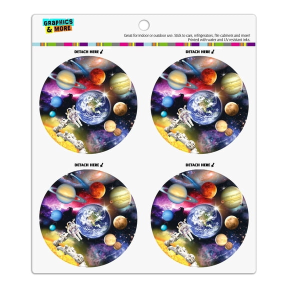 Solar System Planets Space Earth Saturn Jupiter Mars Refrigerator Fridge Locker Vinyl Circle Magnet Set