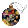 thumbnail image 1 of Solar System Planets Space Earth Saturn Jupiter Mars Wood Christmas Tree Holiday Ornament, 1 of 7