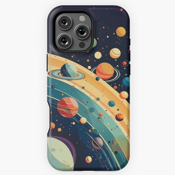 Solar System Planets Stars Space Adventure Galaxy Art G856 Compatible Phone Case for iPhone 17, 16, 15, 14, 13, 12, and 11 Pro Max