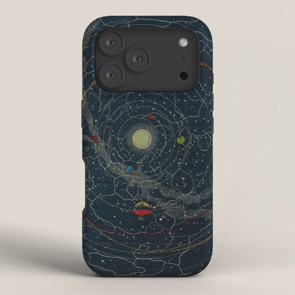 Solar System Planets and Orbit Map Tough Case for Apple iPhone, Polycarbonate Shell with TPU Liner