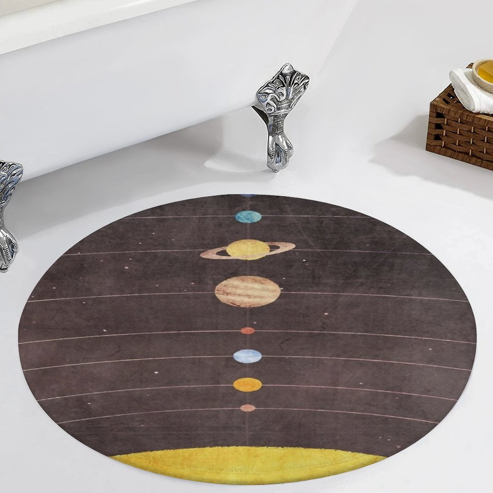 Solar System Retro Round Carpet Circle Rug Outdoor Patio Area Rug ...