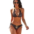 thumbnail image 1 of Solar System Retro Women's Bikini V Neck Swimsuit Set 2 Piece Over Size Bathing Suit Side Triangle Bathing Suit, 1 of 9