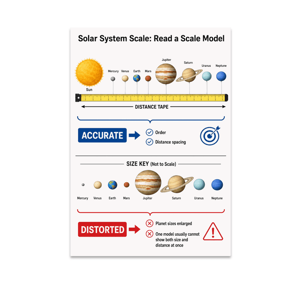 Solar System Scale Model Educational Reference - Science Learners - 13x19 Poster Print