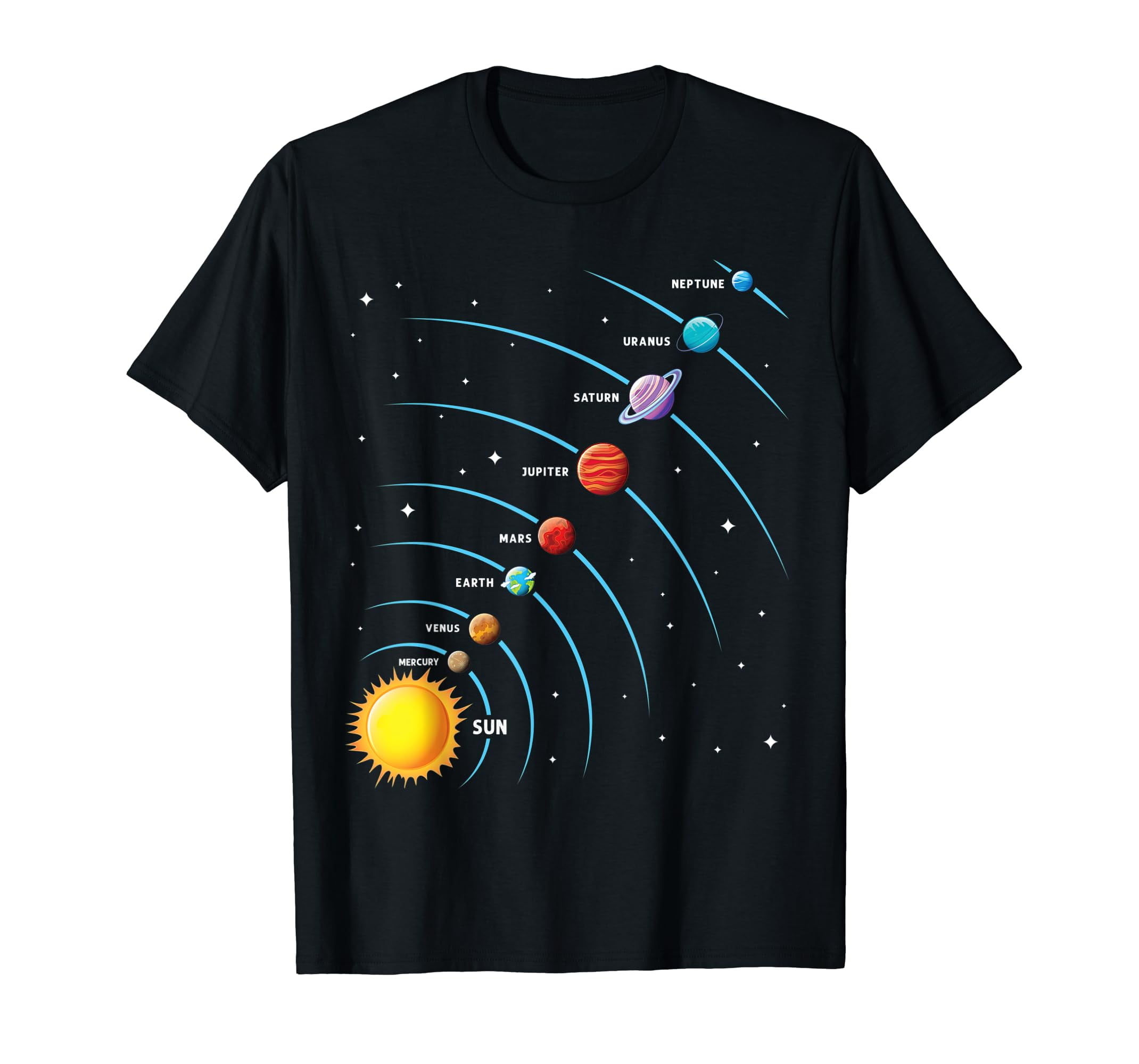 Solar System Shirt Colorful Space Planets Educational Kids T-Shirt ...