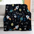 thumbnail image 1 of Solar System Space Adventure Planet Blanket for Boys Kids,Space Astronauts Throw Blanket for Couch Sofa Bed,Warm Fannel Galaxy Planet Blanket Gift（Galaxy07，60"x50", 1 of 5