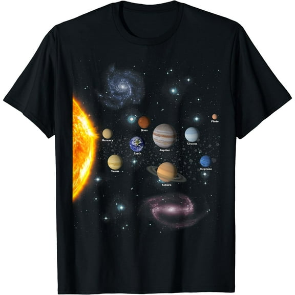 Solar System T Shirt - Boys Girls STEM Kids Realistic Space T-Shirt