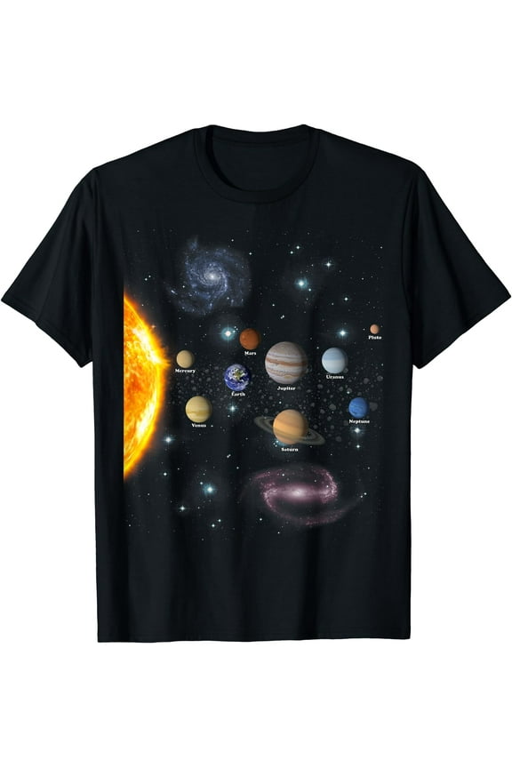 Solar System T Shirt - Boys Girls STEM Kids Realistic Space T-Shirt