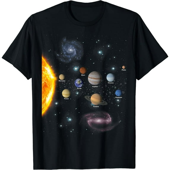 Solar System T Shirt - Boys Girls STEM Kids Realistic Space T-Shirt
