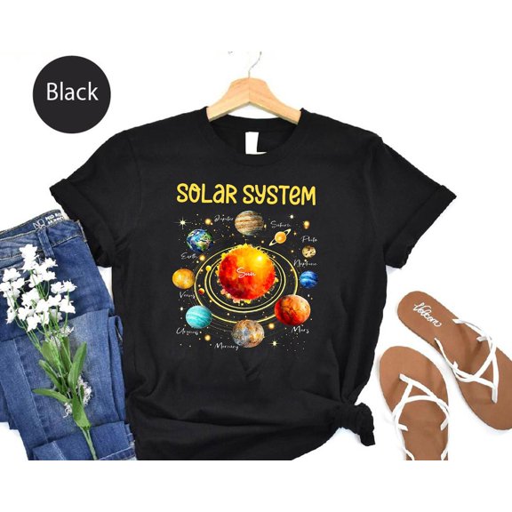 Solar System T-Shirt: Realistic Planets, Space Science Tee TSHIRT All Size S-5XL