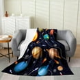 thumbnail image 1 of Solar System Throw Blanket Throw 50x60,Astronomy Planets Blanket All Season for Kids Boys Girls,Outer Space Theme Fleece Blanket Warm,Rocket Starry Sky Bed Blanket Bedroom Decor, 1 of 1