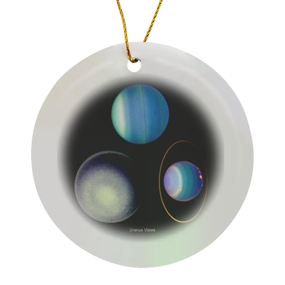 3drose, Solar System - Uranus Views, Circle Porcelain Ornament