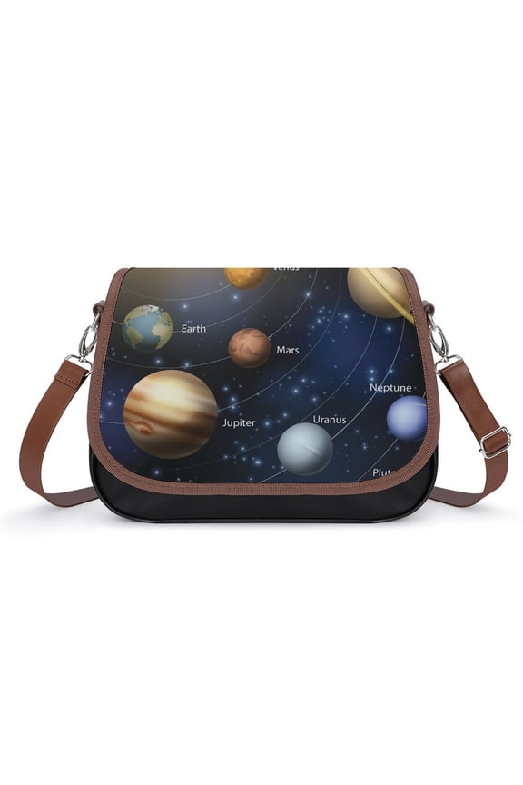 Solar System Vintage Crossbody Bag for Women Medium Leather Hobo Bags Shoulder Bag Classic City Leather Satchels