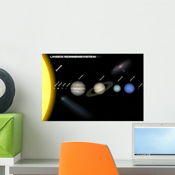 Solar System Wall Mural by Wallmonkeys Peel and Stick Graphic (18 in W x 12 in H) WM82423