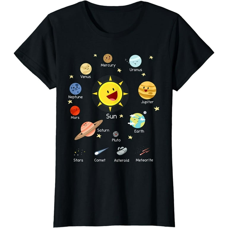 Solar System With Sun, Planets, Comets And Earth T Shirt Solar System With Sun, Planets, Comets And Earth T Shirt