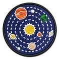 thumbnail image 1 of Solar System with Sun and Planets and Stars in Orbit Applique Multi-Color Embroidered Iron-On Patch - 3 Inch Medium, 1 of 5