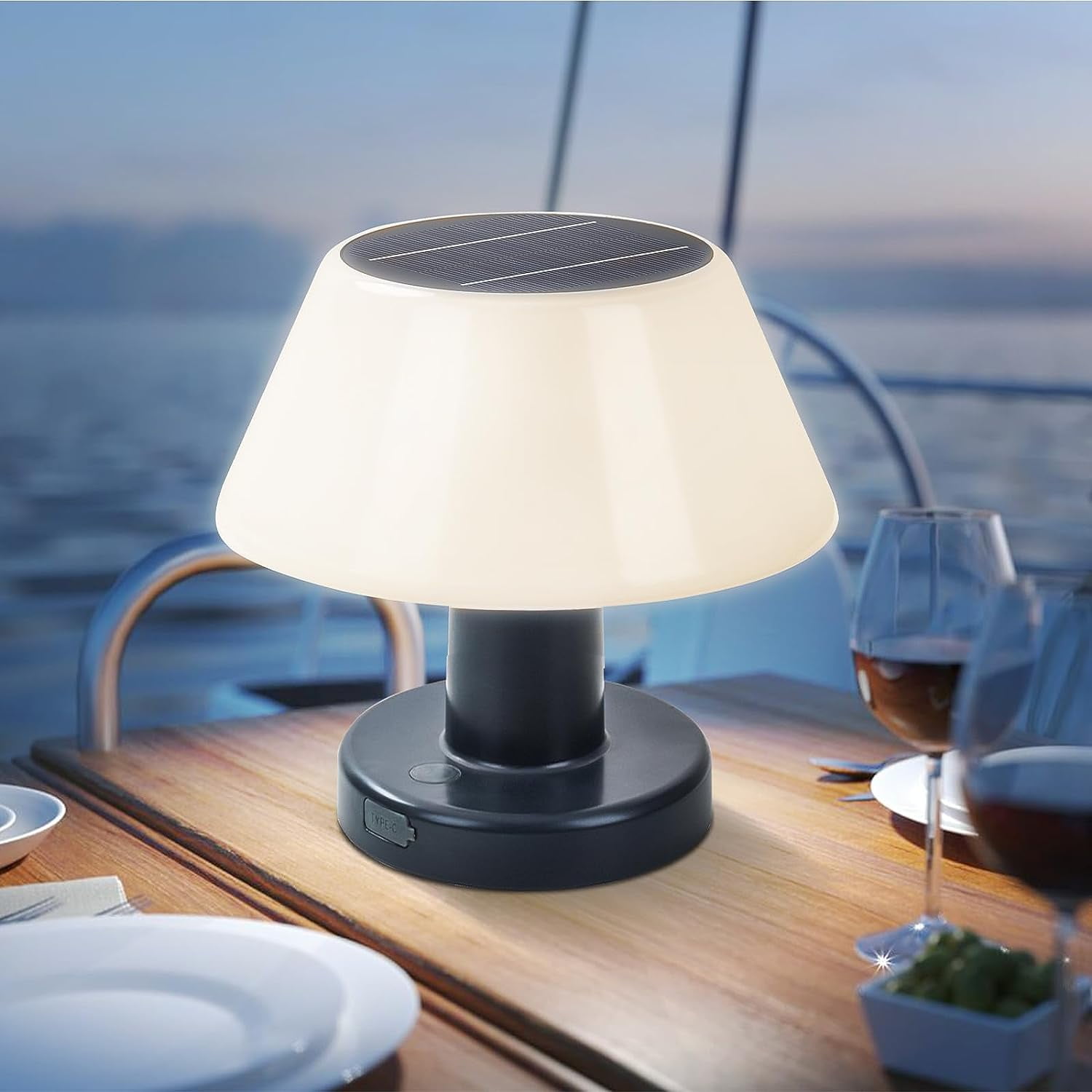 Solar Table Lamp,Outdoor Wireless Table Lamp Rechargeable Battery,4500K ...
