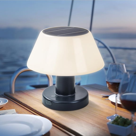 Solar Table LampOutdoor Wireless Table Lamp Rechargeable Battery4500K AdjustableWaterproof IP44Solar Lamp for Camping, Balcony, Restaurant, Garden