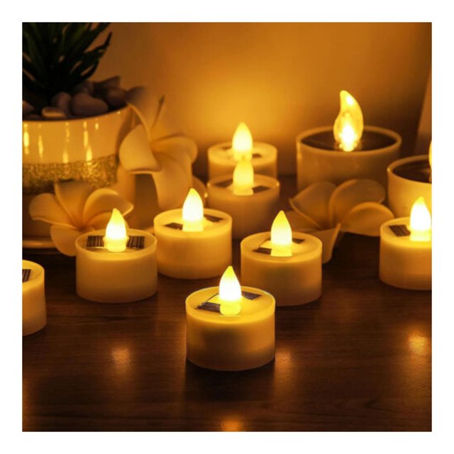 Solar Tea Light Led Candles Flameless Outdoor Waterproof Tea Lights