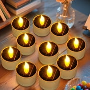 TWINKVILLA 4-Pack Solar Candles – Waterproof, Rechargeable Flickering Tea Lights For Patio & Garden (Warm White)