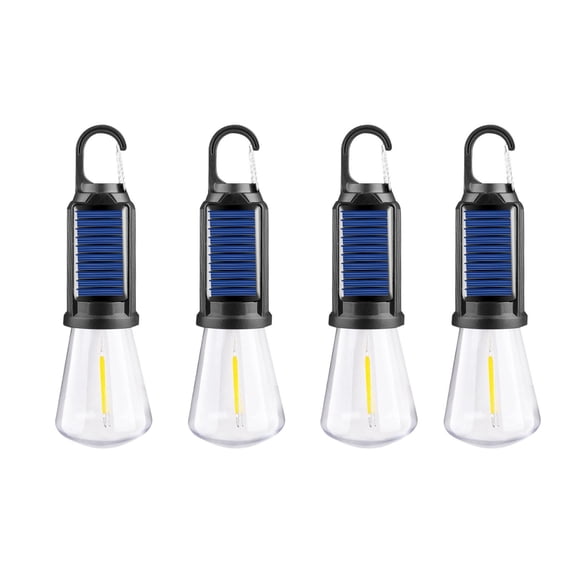 Solar Tent Camping Light, Rechargeable Portable LED Camping Lantern, Outdoor Hanging Light Bulbs with Clip Hook for Camping