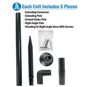 Solar Tiki Torches 5pc Accessory Extension & Joint Set - For Use With Solar LED Outdoor Garden Flickering Flame Tiki Torch Lights