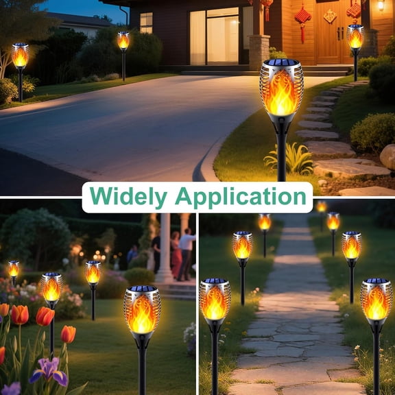 Solar Torch Lights, 8 Pack with Extension Rods & Realistic Flickering Flame, Waterproof Outdoor Pathway Lights for Garden, Yard, Patio, Lawn Landscape Decoration$$Tools & Hardware Other