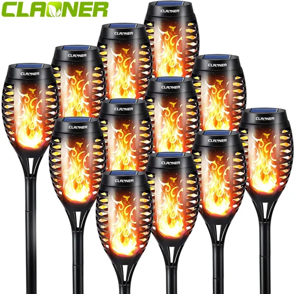 Solar Torch Lights, Waterproof Outdoor Dancing Flames Light, Flickering Flames Garden Lights for Garden Yard Pathway, 12Pack