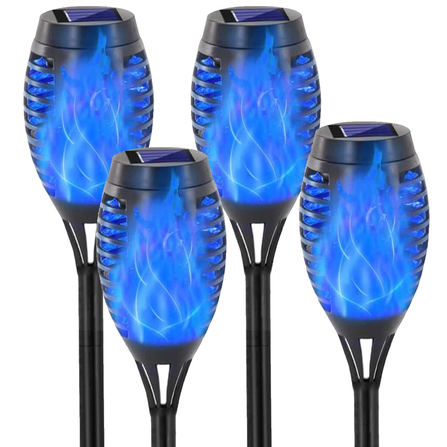 Solar Torch Lights with Flickering Flame Tiki Torch Solar Lights Garden ...