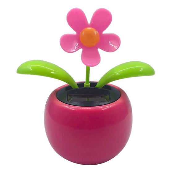 Solar Toy Bobble Head Figurine Educational Toy Pink Flower